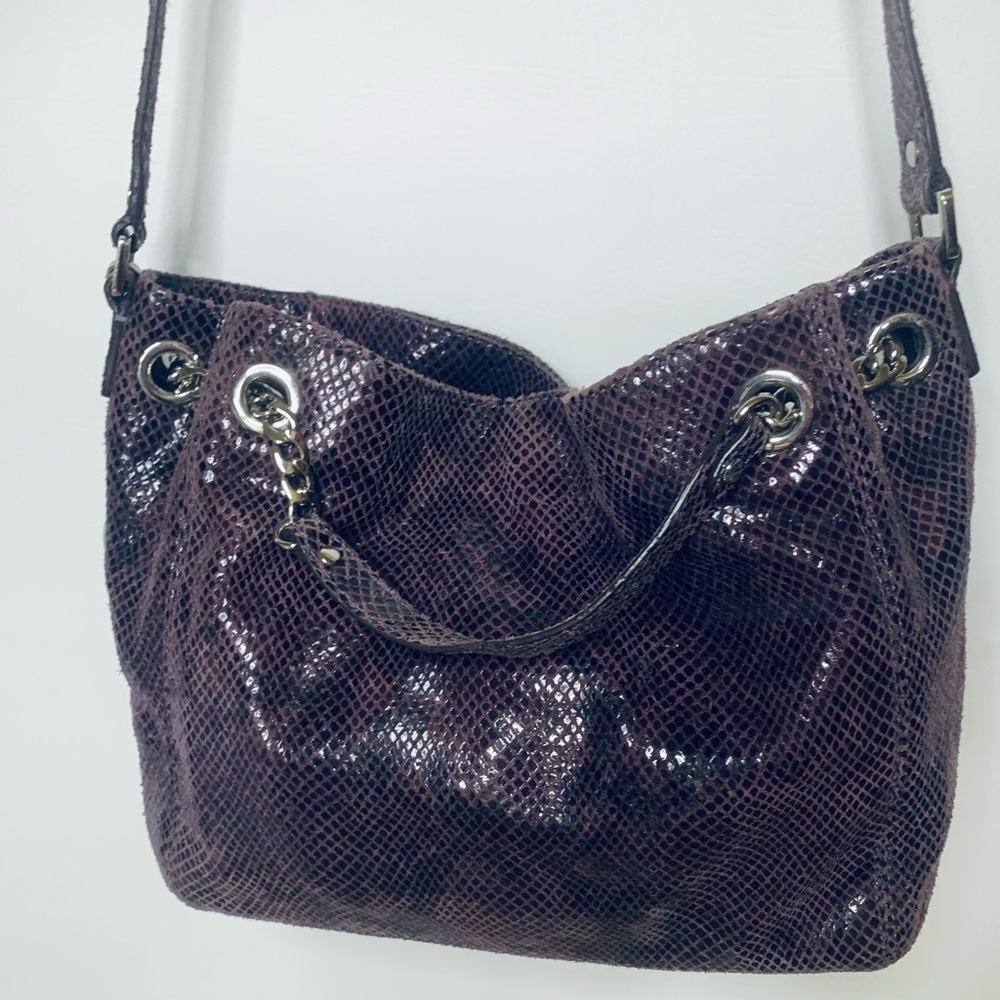 Michael Kors Purple Snakeskin Shoulder Bag
